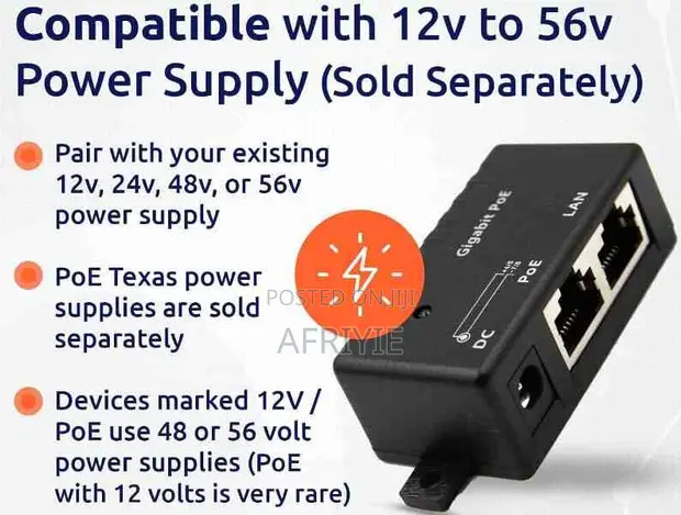 Gigabit Passive PoE Injector Power Over Ethernet - 1