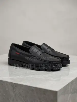 Clarks Black Leather Penny Loafers - Size 40-45