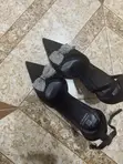 Forever Comfort Black Crystal Bow Heels - Size 41 - 3