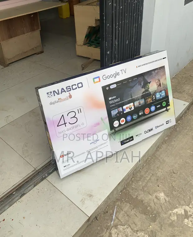 Nasco 43” Digital Satellite Smart TV (Black) - 1