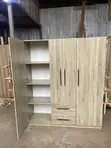 Modern 3-in-1 Wardrobe with Drawers & Shelves - 2