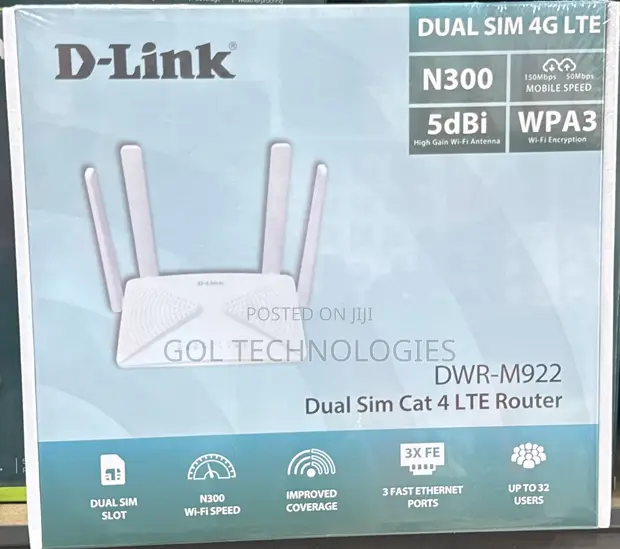 D-Link DWR-M922 Dual SIM Cat 4 LTE Router - 1