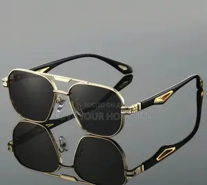 Men's Square Sunglasses - Black Gold Fashion Glasses