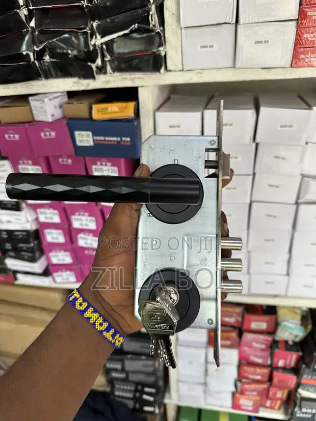 Brand New Black Steel Door Lock - 1