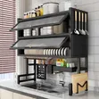 Double Layer Over-Sink Dish Rack with Covers - 1