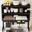 Double Layer Over-Sink Dish Rack with Covers - 3