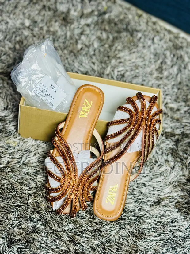 Zara Ladies' Slippers - Brown - 1