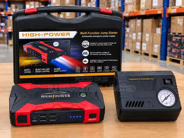 Car Jump Starter and Tire Pump Compressor - 1