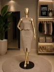 Ladies Heavy Knitted 2 Piece Dress - 4
