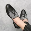 Men's Black Leather Tassel Loafers - Office Shoes - 1