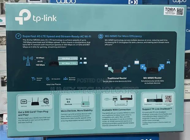 TP-Link Archer MR402 AC1200 Dual Band 4G LTE Router - 1