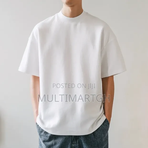 Men's Heavyweight 400g White Cotton T-Shirt - 1