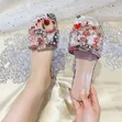 Ladies Rhinestone Flat Slippers - 1