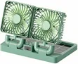 Portable Double-Head Rechargeable Solar Fan (Model 999) - 1