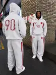 Men's 90s Graphic Hoodie Jogger Tracksuit Set - 2