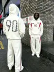 Men's 90s Graphic Hoodie Jogger Tracksuit Set - 5