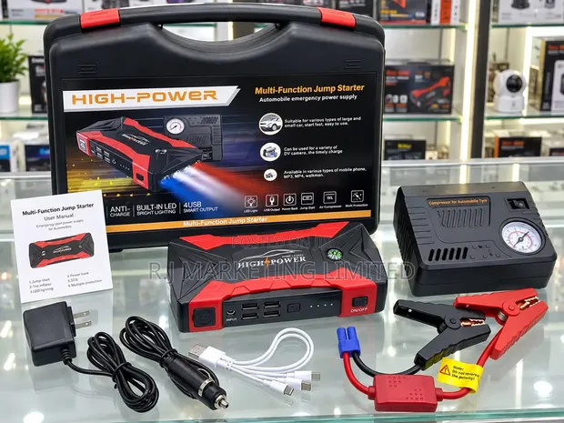 Car Jump Starter and Tire Pump Device - 1