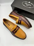 Prada Penny Loafers - Dark Brown & Mustard Yellow - 2