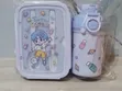 Kids Blue & Pink Lunch Bowl and Water Bottle Set - 2