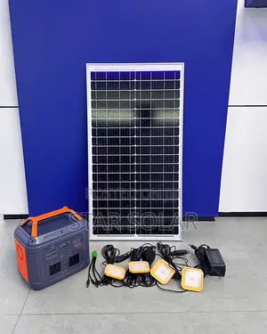 Fibon 550W Portable Power Station with 150W Panel + 4 Bulbs