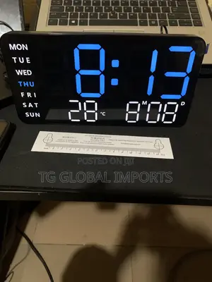 Digital Wall Clock with Temperature LED Display