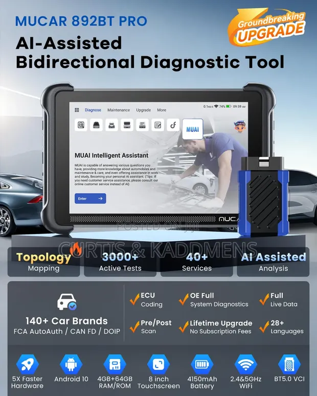 Mucar 892BT PRO AI Bi-Directional OBD2 Diagnostic Scanner - 1