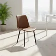 Modern Brown Faux Leather Dining Chair - 1