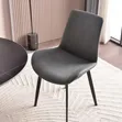 Dark Gray Leather Dining Chair - 1