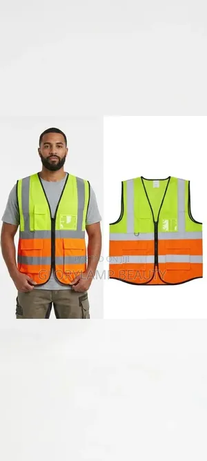 High Visibility Reflective Safety Vest - Neon Green & Orange