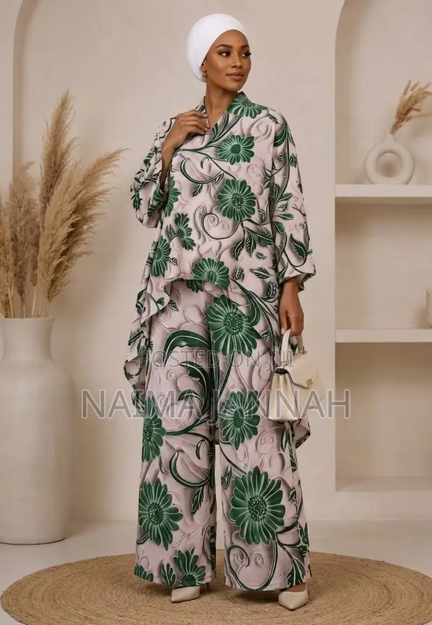 Ladies Modest Wear Dress with Scarf - 1