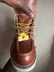 Men's Genuine Leather Moc Toe Steel Toe Boots (Herman Survivors) - Brown - 4