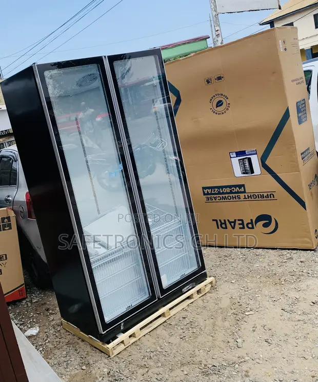 Pearl 690L Double Door Glass Display Fridge - 1