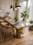 Luxury Marble Dining Set - 6 Seater - 1