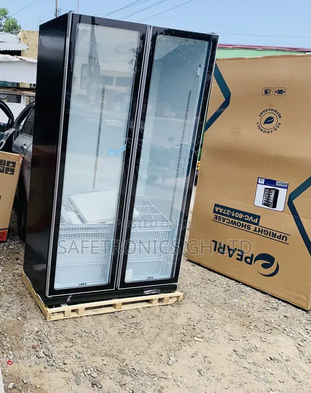 Brand New Pearl 690L Double Door Glass Display Fridge - 1