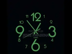 Wooden Wall Clock with Glow-in-the-Dark Green Light