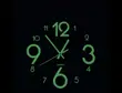 Wooden Wall Clock with Glow-in-the-Dark Green Light - 1