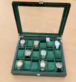Luxury 18-Slot Watch Display Storage Box - Green - 2