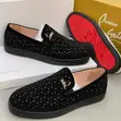 Christian Louboutin Black Geometric Slip-On Loafers - 1