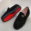 Christian Louboutin Black Geometric Slip-On Loafers - 3