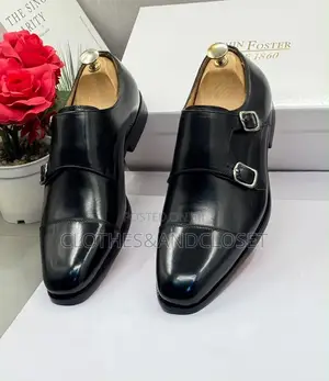 John Foster Black Double Monk Strap Formal Shoes