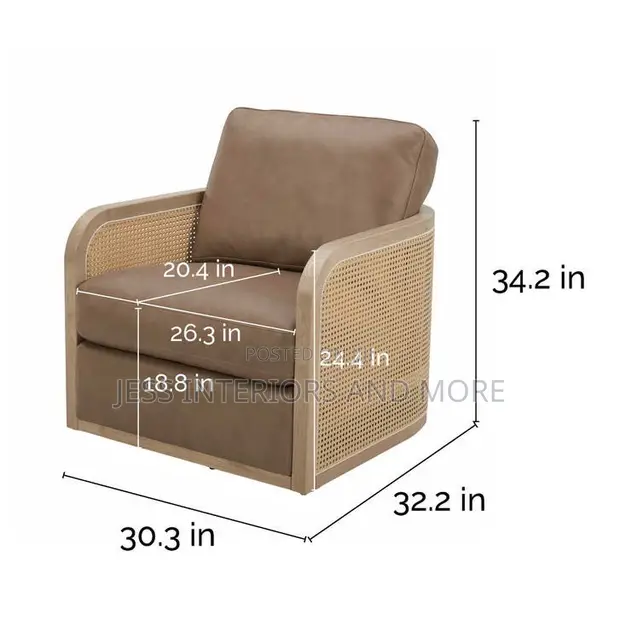 Aiden & Ivy Harley Leather Swivel Armchair - 1