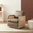 Aiden & Ivy Harley Leather Swivel Armchair - 2