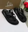 Christian Louboutin Black Patent Leather Thong Sandals - 1
