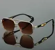 Men's Square Sunglasses - Black Gold Frame, Brown Lens - 1
