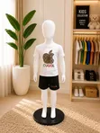 Kids Multicolor Cotton Shorts and Top Set (3-5Y) - 2