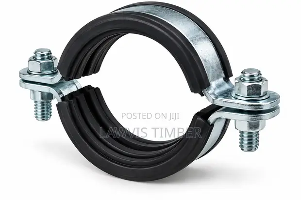 Galvanized Rubber-Lined Pipe Clamp 2" - 1