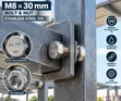 M8 x 30mm Stainless Steel 316 Bolt & Nut - 2
