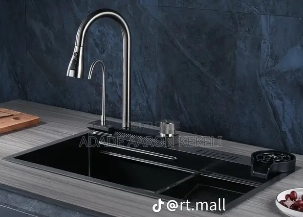 Luxury LED Digital Smart Kitchen Waterfall Sink Set - 1