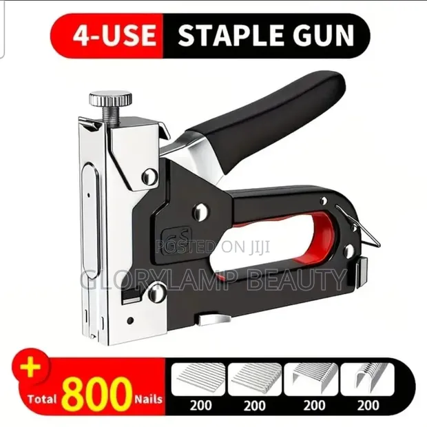 4-in-1 Heavy Duty Manual Staple Gun with 800 Nails - 1