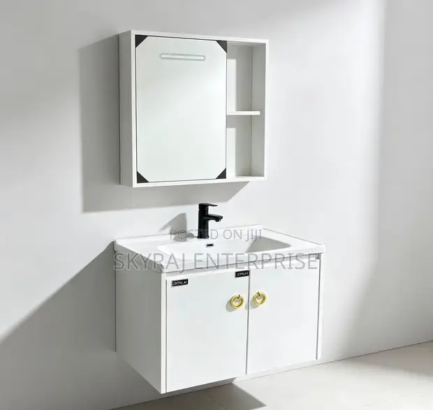 60cm Cabinet Wash Hand Basin with LED Mirror - 1